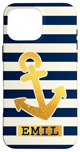 Emil Name Vorname Maritimes Nautik Design Personalisiert Hülle für iPhone 16 Pro Max von Maritime Trend Designs Namensgeschenke Ideen