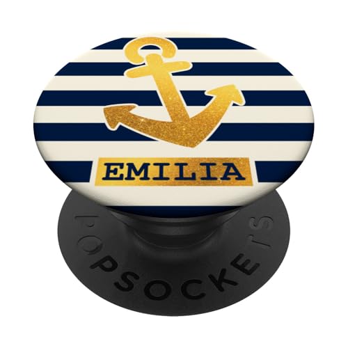 Emilia Name Vorname Maritimes Nautik Design Personalisiert PopSockets Klebender PopGrip von Maritime Trend Designs Namensgeschenke Ideen
