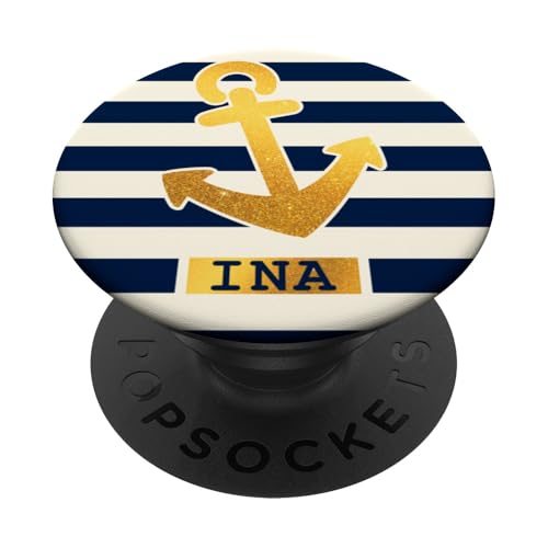 Ina Name Vorname Maritimes Nautik Design Personalisiert PopSockets Klebender PopGrip von Maritime Trend Designs Namensgeschenke Ideen