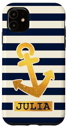 Julia Name Vorname Maritimes Nautik Design Personalisiert Hülle für iPhone 11 von Maritime Trend Designs Namensgeschenke Ideen
