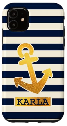 Karla Name Vorname Maritimes Nautik Design Personalisiert Hülle für iPhone 11 von Maritime Trend Designs Namensgeschenke Ideen