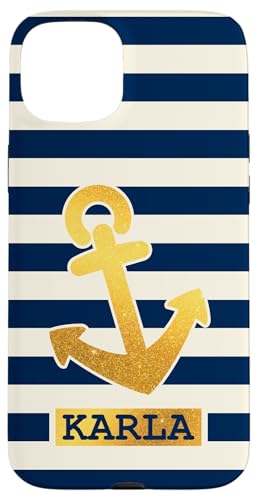 Karla Name Vorname Maritimes Nautik Design Personalisiert Hülle für iPhone 15 Plus von Maritime Trend Designs Namensgeschenke Ideen