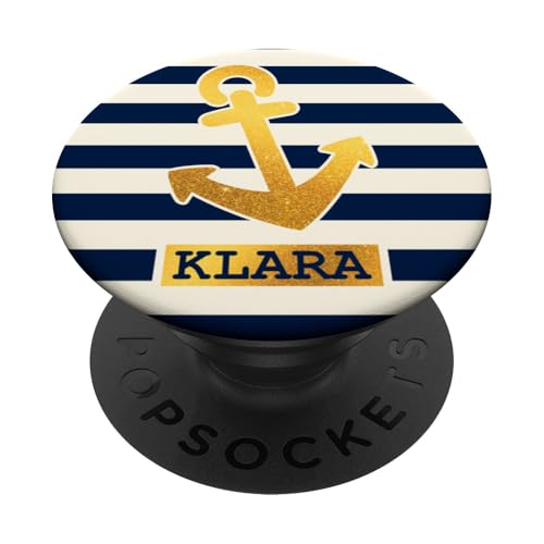 Klara Name Vorname Maritimes Nautik Design Personalisiert PopSockets Klebender PopGrip von Maritime Trend Designs Namensgeschenke Ideen