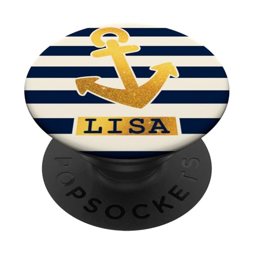 Lisa Name Vorname Maritimes Nautik Design Personalisiert PopSockets Klebender PopGrip von Maritime Trend Designs Namensgeschenke Ideen