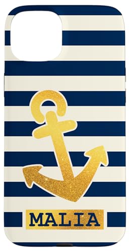 Malia Name Vorname Maritimes Nautik Design Personalisiert Hülle für iPhone 15 Plus von Maritime Trend Designs Namensgeschenke Ideen