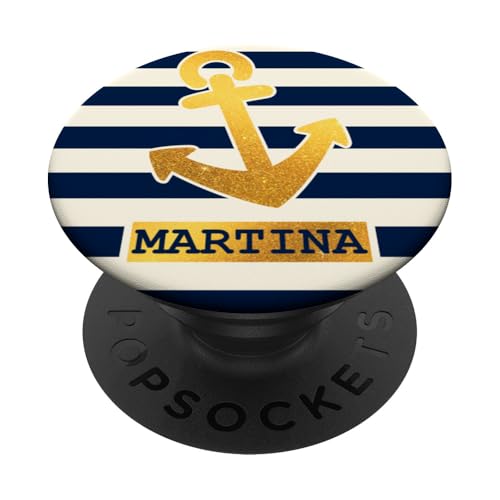 Martina Name Vorname Maritimes Nautik Design Personalisiert PopSockets Klebender PopGrip von Maritime Trend Designs Namensgeschenke Ideen