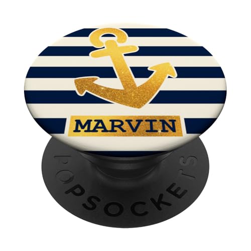 Marvin Name Vorname Maritimes Nautik Design Personalisiert PopSockets Klebender PopGrip von Maritime Trend Designs Namensgeschenke Ideen