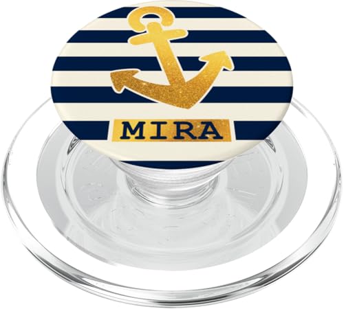 Mira Name Vorname Maritimes Nautik Design Personalisiert PopSockets PopGrip für MagSafe von Maritime Trend Designs Namensgeschenke Ideen