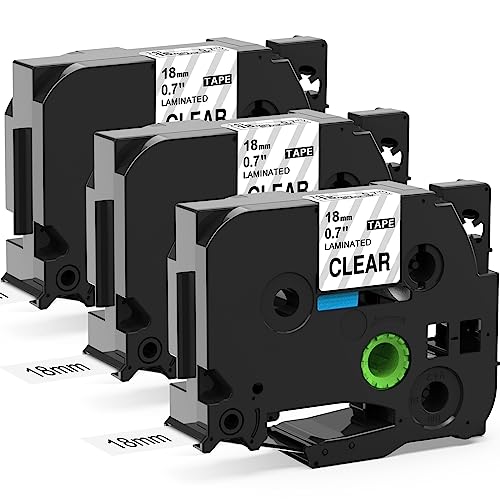 3x MarkField Kompatibel Schriftband Ersatz für Brother P-Touch TZ TZe-141 Clear Bänder 18mm 0.7 Laminated Transparent Etikettenband für PT-550 900 D400 D450 D600 P700 2430PC, Schwarz auf Klar 3x MarkField Kompatibel Schriftband Ersatz für Brother P-Touch TZ TZe-141 Clear Bänder 18mm 0.7 Laminated Transparent Etikettenband für PT-550 900 D400 D450 D600 P700 2430PC, Schwarz auf Klar von MarkField