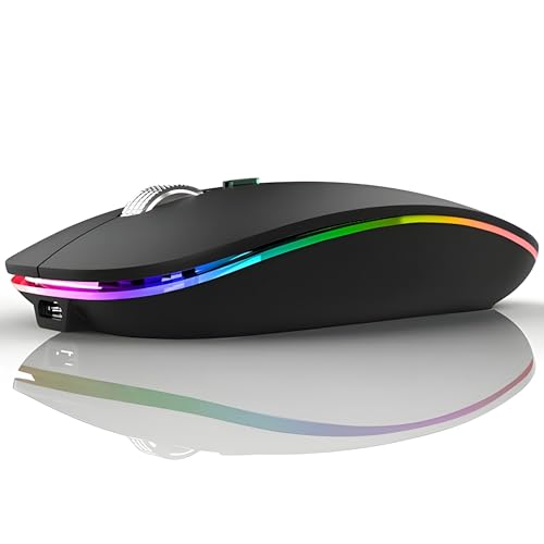 Kabellose Maus, 2,4 G, kabellos, wiederaufladbar, mit Mini-USB-Empfänger, Bluetooth Maus, 1600 dpi, verstellbar, leise, optisch für Laptop, MacBook, Laptop, PC Kabellose Maus, 2,4 G, kabellos, wiederaufladbar, mit Mini-USB-Empfänger, Bluetooth Maus, 1600 dpi, verstellbar, leise, optisch für Laptop, MacBook, Laptop, PC von MarkHven
