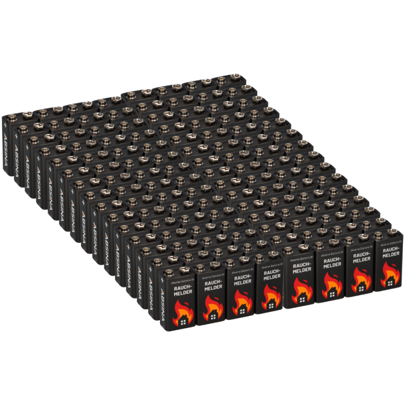 120x 9V-Block Rauchmelder Batterie für Rauchwarnmelder Messgeräte Spielzeuge von Markenlos