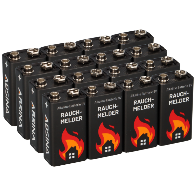 16x 9V-Block Rauchmelder Batterie für Rauchwarnmelder Messgeräte Spielzeuge von Markenlos