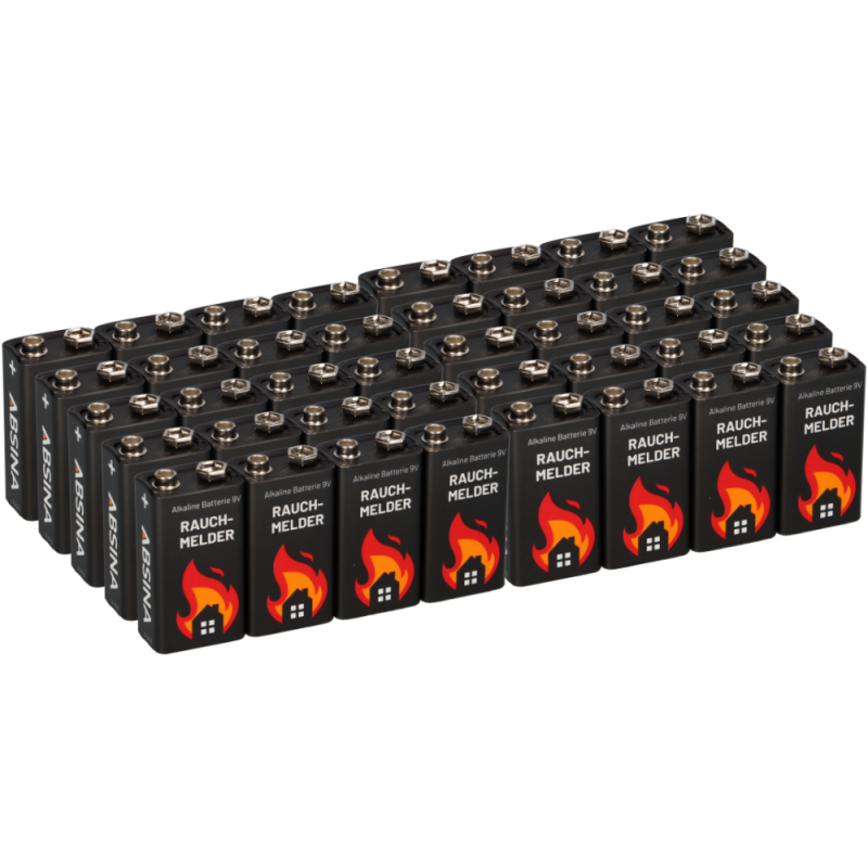 40x 9V-Block Rauchmelder Batterie für Rauchwarnmelder Messgeräte Spielzeuge von Markenlos