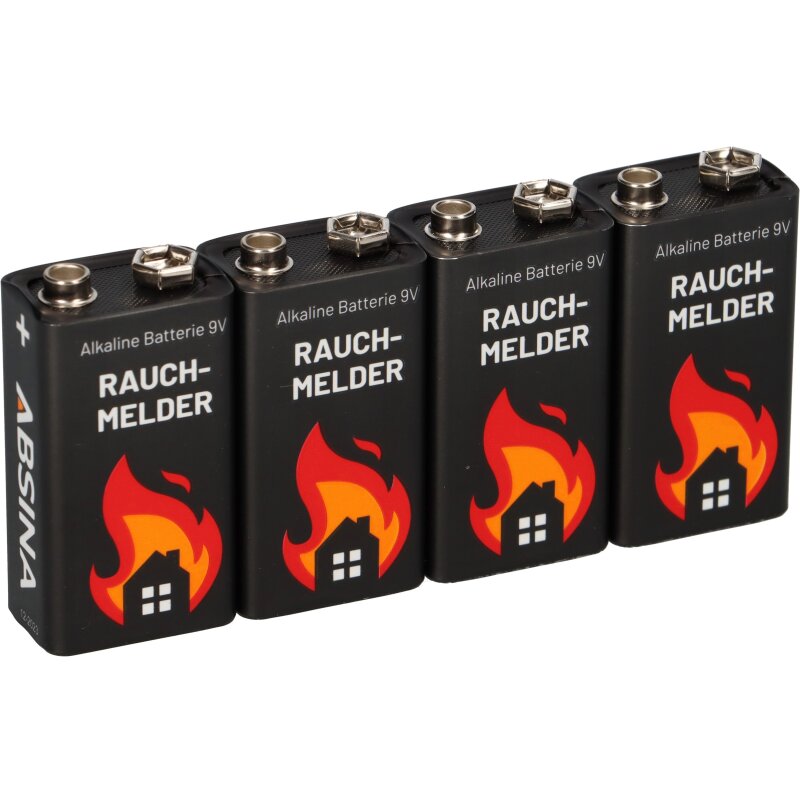 4x 9V-Block Rauchmelder Batterie für Rauchwarnmelder Messgeräte Spielzeuge uvm. von Markenlos