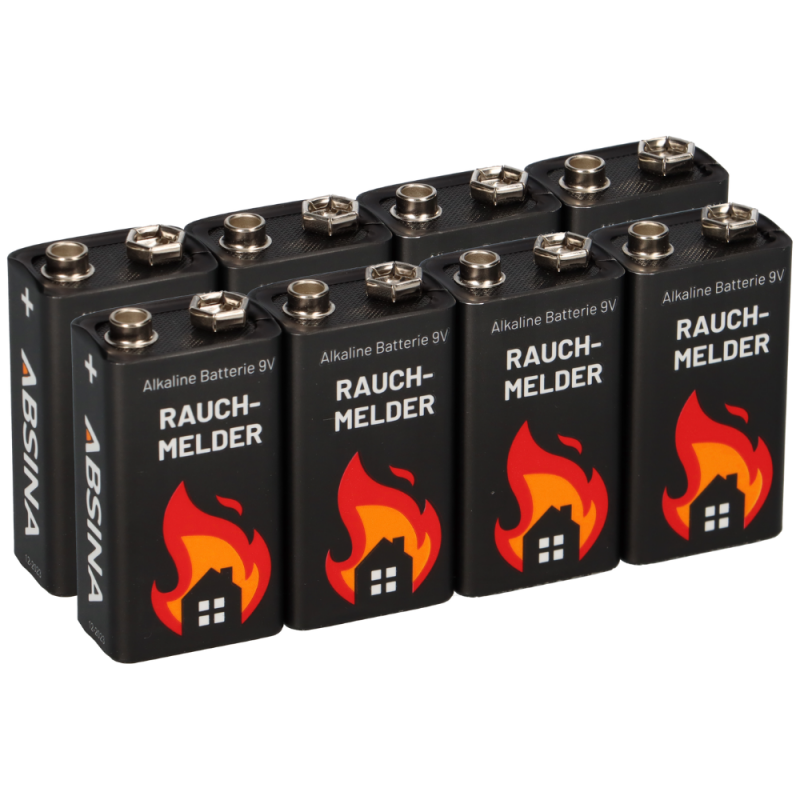 8x 9V-Block Rauchmelder Batterie für Rauchwarnmelder Messgeräte Spielzeuge von Markenlos