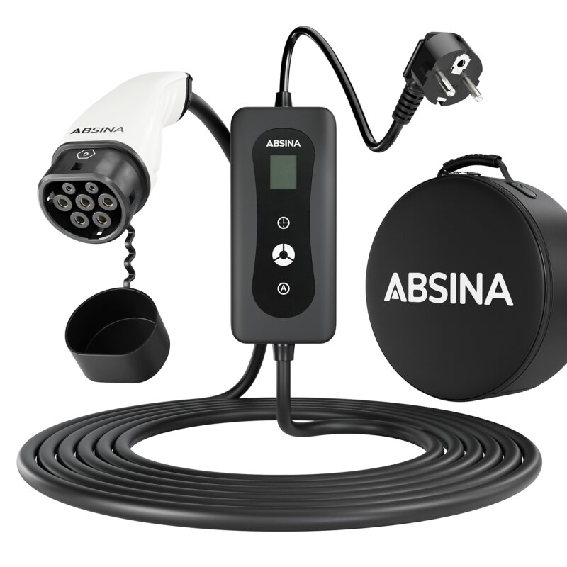 Absina Ladekabel für Elektroautos SchuKo-Stecker Typ 2 von Markenlos