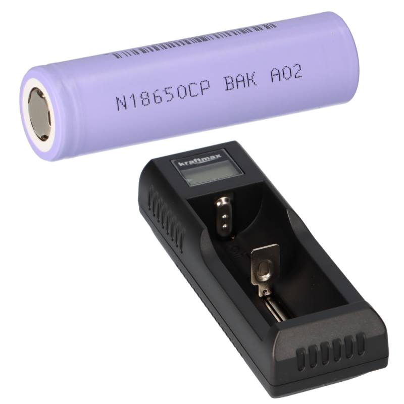 Kraftmax BC-1000 Ladegerät + TerraE INR 18650 35E von Markenlos
