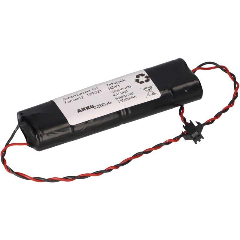 Notleuchten Akku 4,8V 1500mAh passend ELUBAT 137 875 137875 von Markenlos