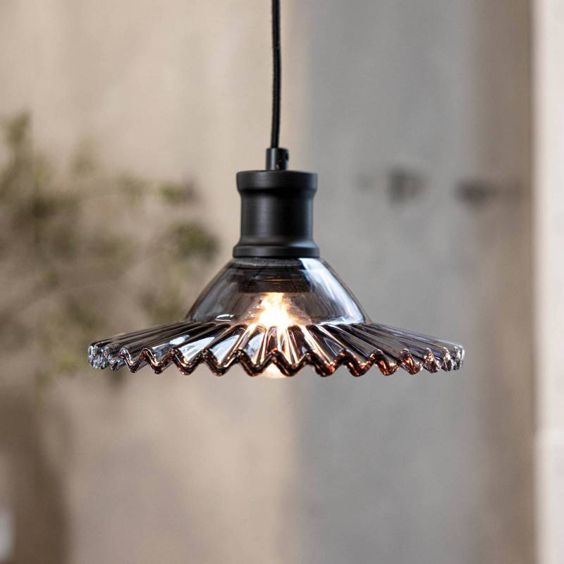 Hängelampe Novia, schwarz Rauchglas 1-flg. Ø 21,5 cm Stecker von Markslöjd