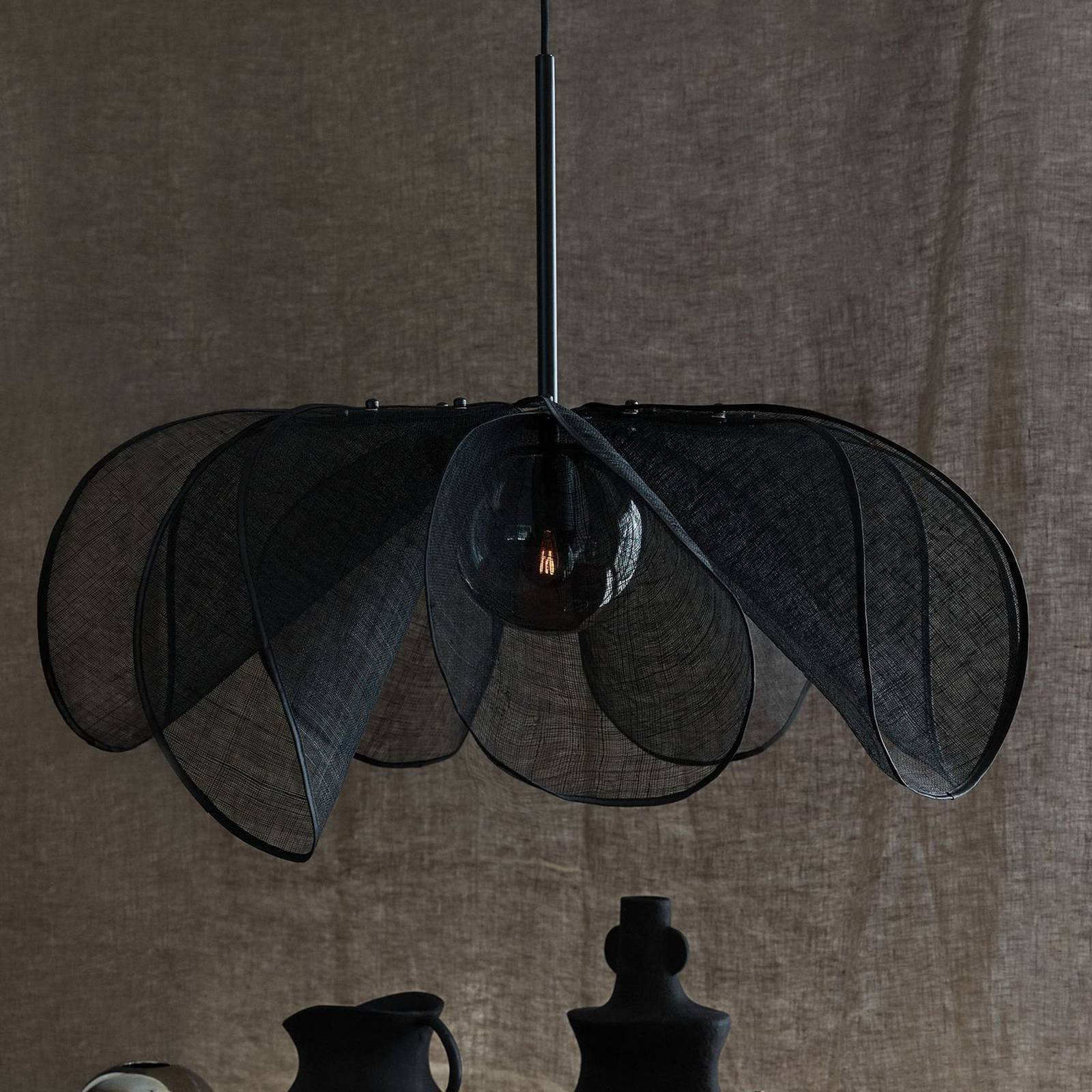 Hängeleuchte Styrka, Ø 75cm, schwarz/rauchgrau, Bananenfaser Hängeleuchte Styrka, Ø 75cm, schwarz/rauchgrau, Bananenfaser von Markslöjd