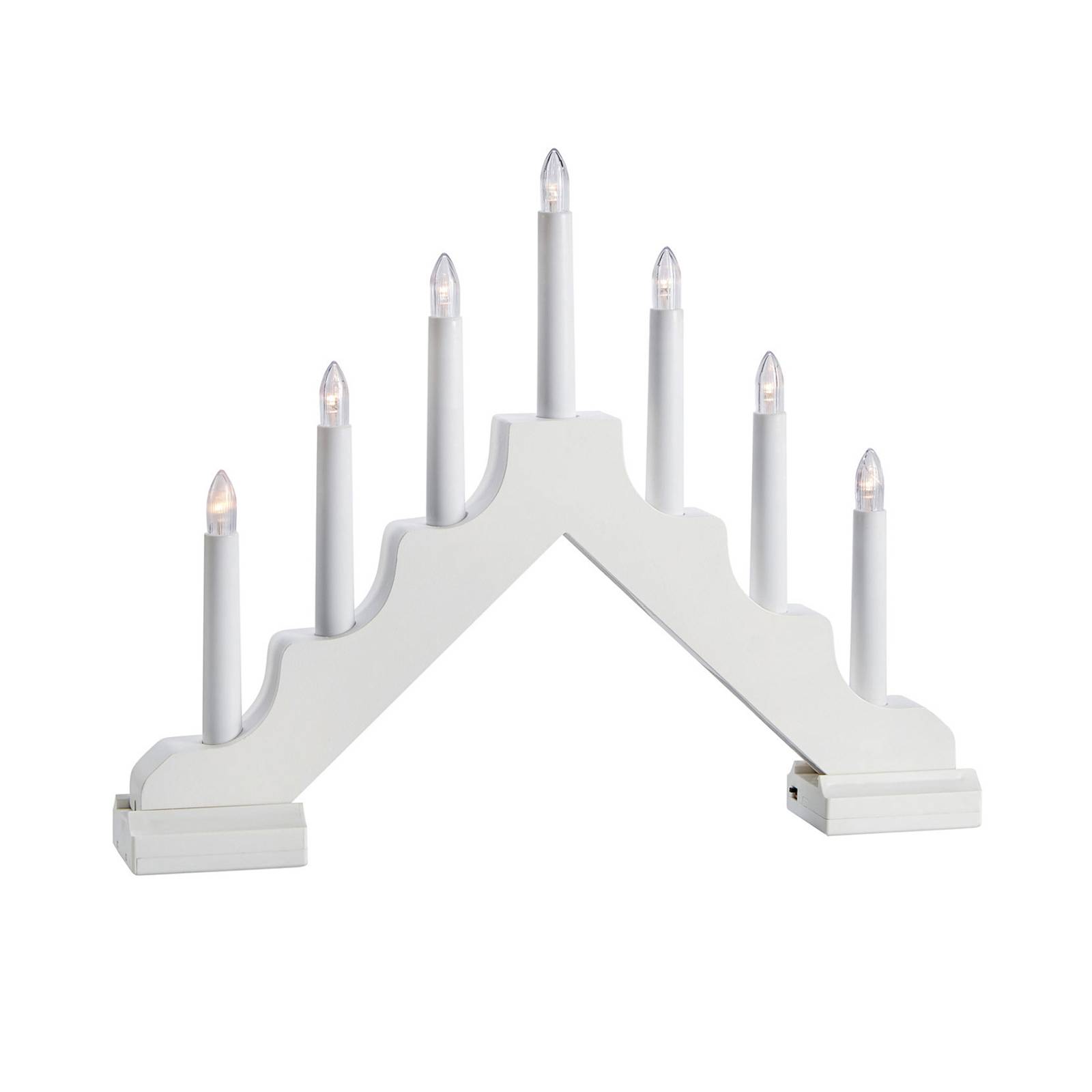 LED-Kerzenleuchter Evelin aus Holz, 7-flammig weiß von Markslöjd