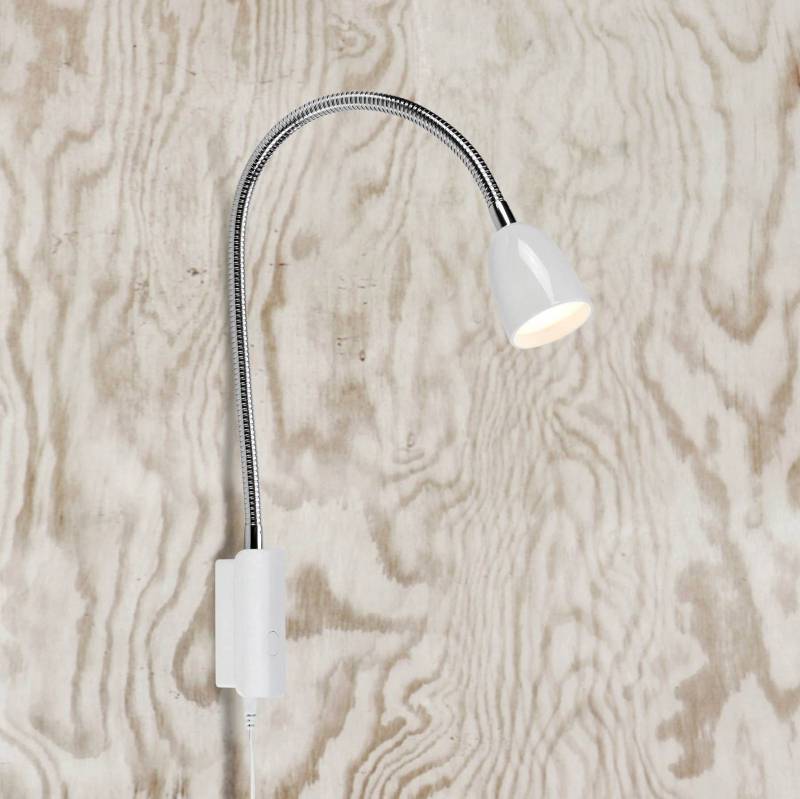 LED-Wandlampe Tulip mit Kabel und Stecker, weiß von Markslöjd