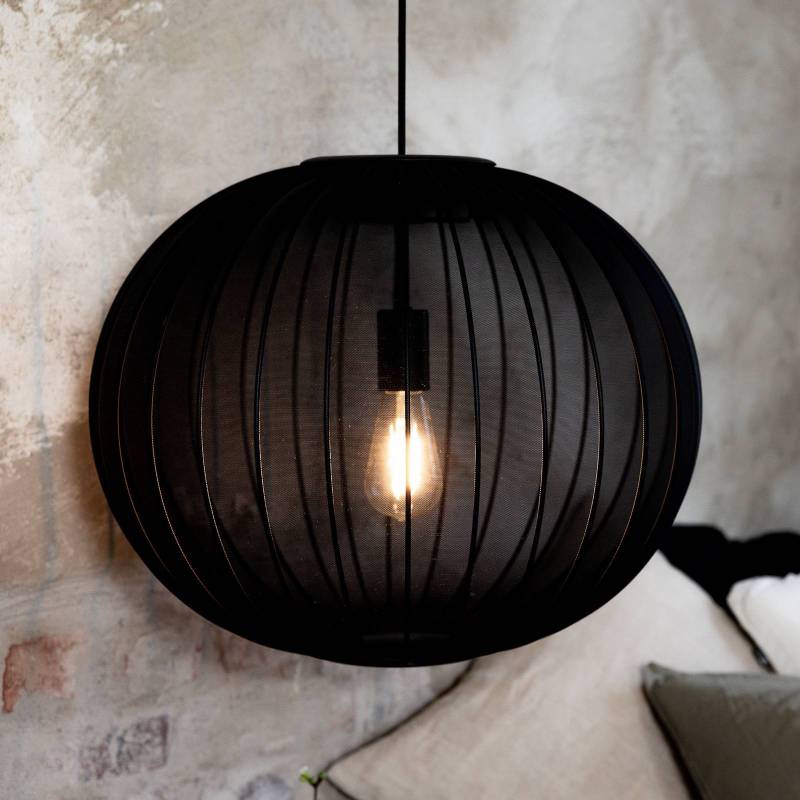 Pendellampe Florence, schwarz, Ø 50 cm, Nylon von Markslöjd