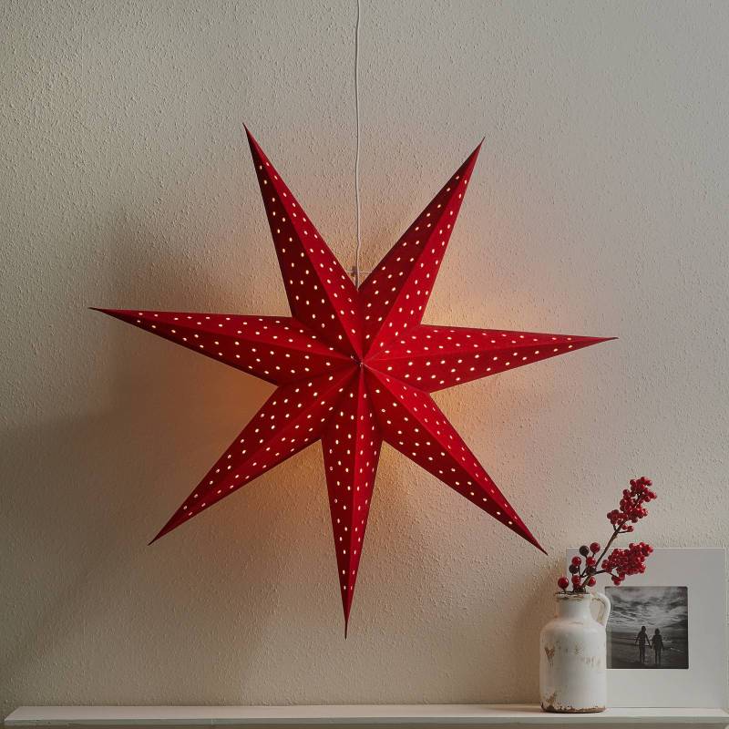 Stern Clara zum Hängen, Samtoptik Ø 75 cm, rot von Markslöjd
