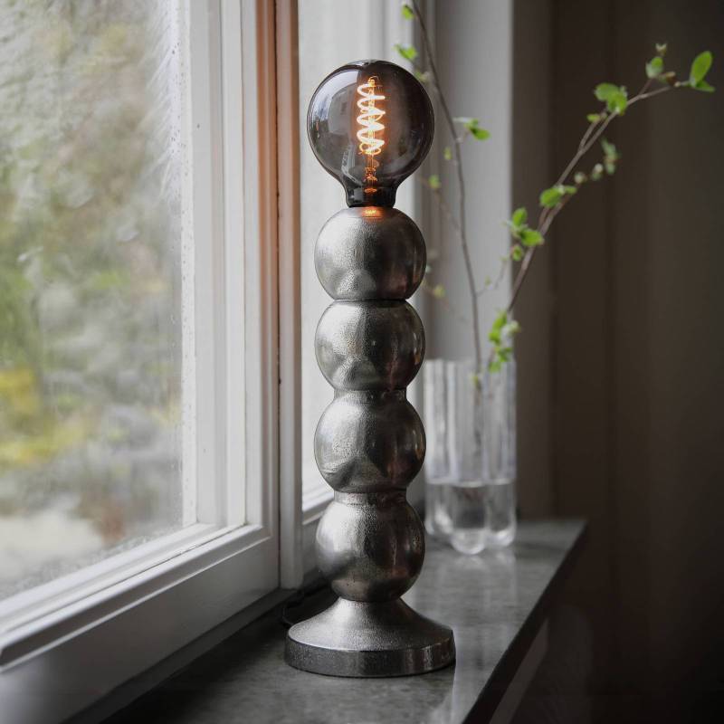 Tischleuchte Gong, silberfarben, Metall, Höhe 33 cm von Markslöjd