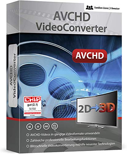 AVCHD Video und Audio Converter - 3 USER Lizenz - Umwandeln, Konvertieren, Bearbeiten für Windows 10, 8.1, 7 von Markt + Technik