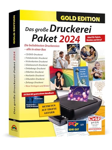 Das große Druckerei Paket 2024 - Einladungen, Glückwunsch Karten, Etiketten, CD-DVD Labels, Visitenkarten für Windows 11, 10, 8.1, 7 Das große Druckerei Paket 2024 - Einladungen, Glückwunsch Karten, Etiketten, CD-DVD Labels, Visitenkarten für Windows 11, 10, 8.1, 7 von Markt + Technik