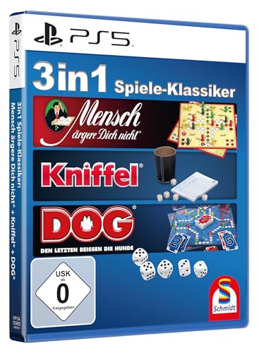 Markt + Technik 3 in1 Spiele Klassiker - Mensch ärgere dich nicht - Kniffel - DOG - Den letzten beißen die Hunde für PS5 von Markt + Technik