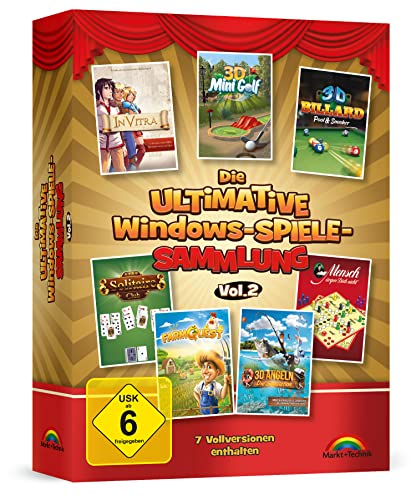 Ultimative Windows Spiele Sammlung Vol. 2 - 3D Golf, Billard, Mensch ärgere dich nicht für PC von Markt + Technik