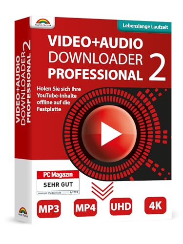 Video und Audio Downloader PRO 2 für YouTube, ARD, ZDF Mediatheken Filme und Musik direkt als MP3 oder MP4 speichern - Lebenslange Laufzeit für Windows 11, 10, 8.1, 7 von Markt + Technik
