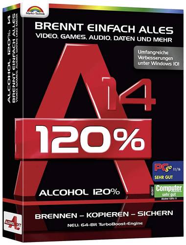 Markt & Technik Alcohol 120% Version 14 Vollversion, 1 Lizenz Windows Brenn-Software von Markt & Technik
