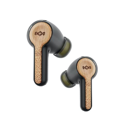 House Of Marley Rebel In-Ear Bluetooth Kopfhörer- Nachhaltig hergestellt, Kabelloses Audio, Wiederaufladbar und mit Touch-Control-Funktion, 30 Stunden Spielzeit mit elegantem und tragbarem Ladecase von Marley