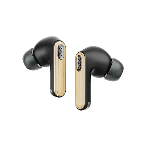 House Of Marley Redemption ANC 2 - Kabellose In Ear Bluetooth Kopfhörer, aktive Geräuschunterdrückung, nachhaltig gefertigt, 24h Spielzeit, USB-C Schnellladung, In-Ear Sensoren, App Funktion - Schwarz von Marley