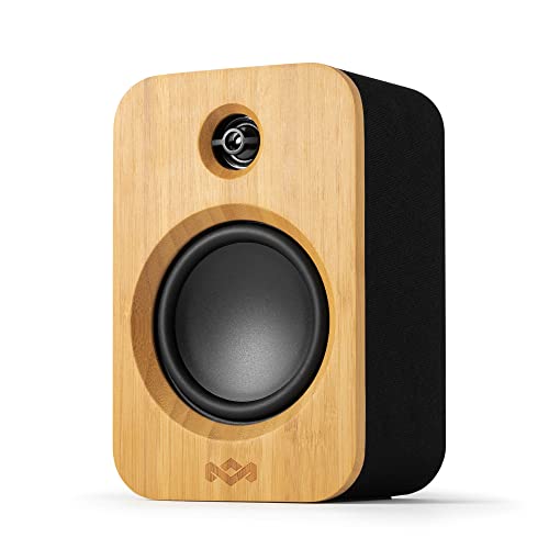 House of Marley Get Together Solo Bluetooth-Lautsprecher – Tragbarer Lautsprecher, 25 h Akkulaufzeit, RCA-/AUX-Eingang, Laden mit USB-C, voller Stereosound, nachhaltig gefertigt, Bambus, Rewind-Stoff von Marley