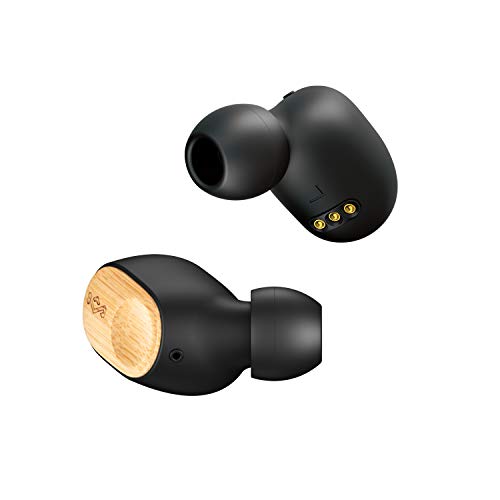 House of Marley Liberate Air Bluetooth Kopfhörer - Kabellose truly wireless In-Ears aus nachhaltigem FSC-zertifiziertem Bambus, recyceltes Silikon, 9 Std Akkulaufzeit, wasser- und schweißfest, Schwarz von Marley