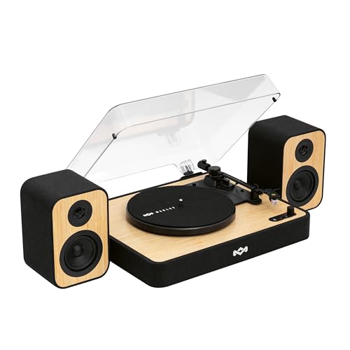 House of Marley Revolution Plattenspieler Bluetooth mit Lautsprechern - Nachhaltig gefertigter Schallplattenspieler mit kabelgebundenen Lautsprecher Boxen 8W, Vinyl Player mit Regallautsprechern House of Marley Revolution Plattenspieler Bluetooth mit Lautsprechern - Nachhaltig gefertigter Schallplattenspieler mit kabelgebundenen Lautsprecher Boxen 8W, Vinyl Player mit Regallautsprechern von Marley