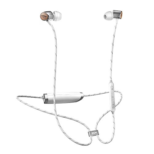 House of Marley Uplift BT - Bluetooth In-Ear Kopfhörer, Geräuschisolierung, Mikrofon, 3-Knopf Steuerung, lange Akkulaufzeit, ergonomisches Design für optimalen Sitz, nachhaltige Materialien - Silver von Marley