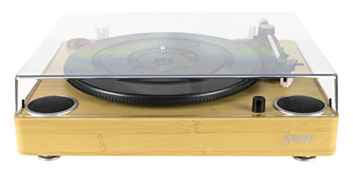 Jam Sound Plattenspieler, Vinyl-Schallplattenspieler mit eingebauten Stereo-Lautsprechern, USB-Anschluss, RCA-Ausgang, Aux-In, geeignet für 33, 45 oder 78 RPM Schallplatten, Staubschutzhülle - Holz von Marley