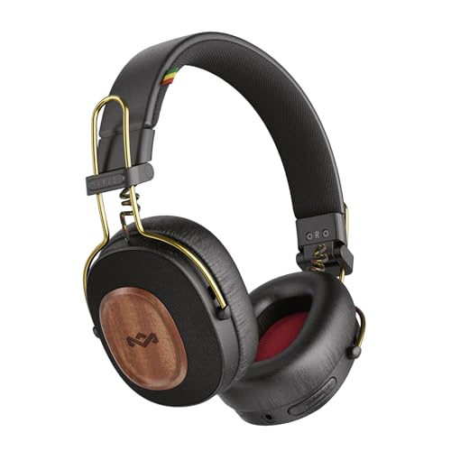 Marley Positive Vibration Riddim kabellose On-Ear Kopfhörer - Bluetooth Kopfhörer, 50 Std. Spielzeit, Faltbare Kopfhörer mit Mikrofon, USB-C Schnellladen, nachhaltige Materialien, Rasta Marley Positive Vibration Riddim kabellose On-Ear Kopfhörer - Bluetooth Kopfhörer, 50 Std. Spielzeit, Faltbare Kopfhörer mit Mikrofon, USB-C Schnellladen, nachhaltige Materialien, Rasta von Marley