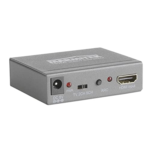 HDMI Extractor Konverter - Marmitek Connect AE14 - HDMI Konverter - 4K Audio Extractor - ARC - Audio Signal aus HDMI Kabel - Audio Return Channel verwenden auf Audiosystem ohne ARC, Anthrazit von Marmitek