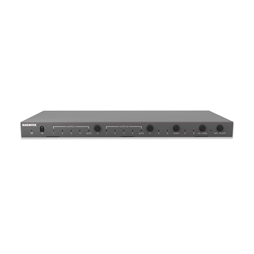 HDMI Matrix 4x2 Switch – Marmitek Connect 642 Pro - 4K 60Hz – 4 in 2 Out – ARC – Optischer Ausgang – Integrierter Audio Extraktor – Downscaler – HDR – 4:4:4 – Dolby Audio und DTS:X - EDID HDMI Matrix 4x2 Switch – Marmitek Connect 642 Pro - 4K 60Hz – 4 in 2 Out – ARC – Optischer Ausgang – Integrierter Audio Extraktor – Downscaler – HDR – 4:4:4 – Dolby Audio und DTS:X - EDID von Marmitek