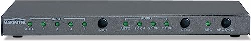 HDMI Switch - Marmitek Connect 621 UHD 2.0 - Umschalter - 4 ein / 1 aus - HDMI 2.0 - 4K60 (4:4:4) - Ultra HD - 3840 x 2160 - HDCP 2.2 - Digitaler Audioausgang - automatisch schalten - HDCP 2.2, anthrazit von Marmitek
