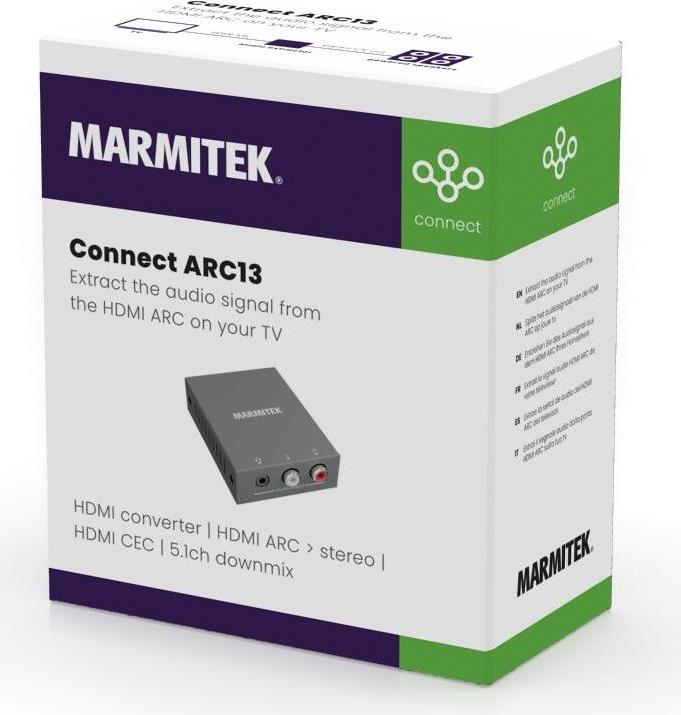 Marmitek Connect ARC13 - 5 V - 55 mm - 70 mm - 20 mm - 80 g - HDMI - RCA - USB Typ-A an Mikro-USB Typ-B (25008431) von Marmitek