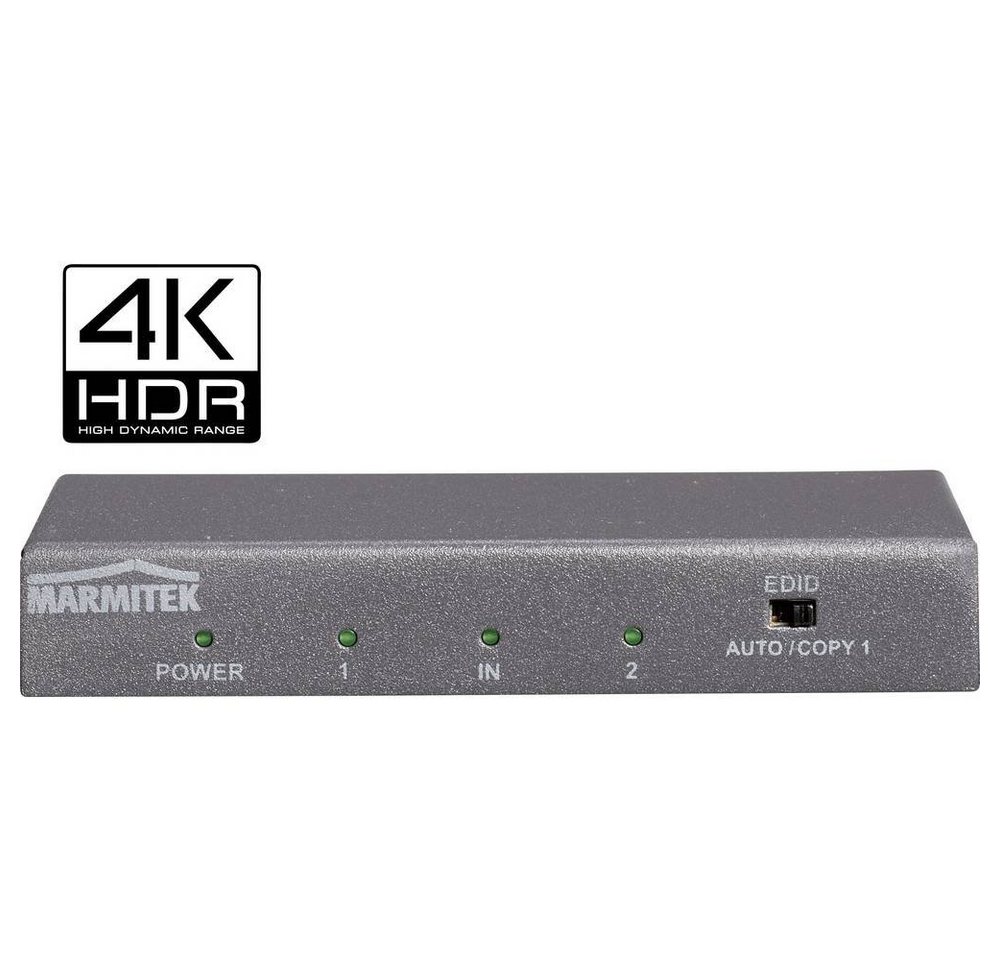 Marmitek HDMI Splitter1 ein / 2 aus3D4K60 (4:4:4)HDCP HDMI-Adapter, 3D-Wiedergabe möglich, Metallgehäuse, Ultra HD-fähig von Marmitek