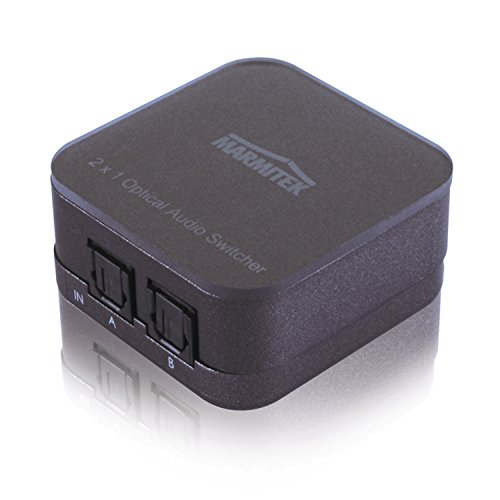 Toslink Audio Switch - Marmitek Connect TS21 - Audio Weiche Optical - 2 Ein / 1 Aus - S/PDIF - 192 kHz Sampling Rate - Dolby Digital - DTS - Schalter für Lichtleiterkabel Toslink Audio Switch - Marmitek Connect TS21 - Audio Weiche Optical - 2 Ein / 1 Aus - S/PDIF - 192 kHz Sampling Rate - Dolby Digital - DTS - Schalter für Lichtleiterkabel von Marmitek