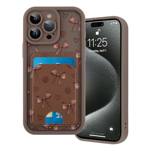 Marphe Kompatibel mit iPhone 15 Pro Max Brieftaschen-Hülle, süßes Schleifen-Blumenmuster, weiche TPU-Hülle + harte Kartenhalter-Schlitz-Design, Kameraschutz, Handyhülle, Braun Marphe Kompatibel mit iPhone 15 Pro Max Brieftaschen-Hülle, süßes Schleifen-Blumenmuster, weiche TPU-Hülle + harte Kartenhalter-Schlitz-Design, Kameraschutz, Handyhülle, Braun von Marphe